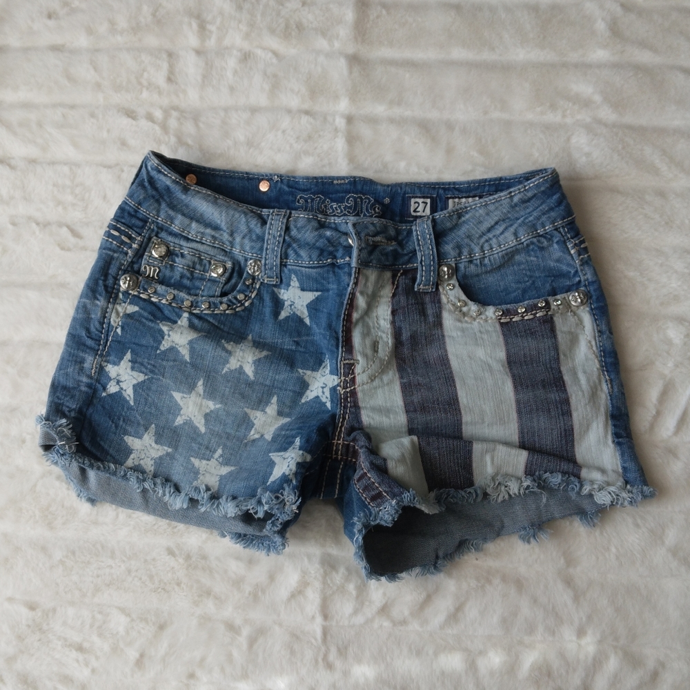 MISS ME American Flag Shorts 27